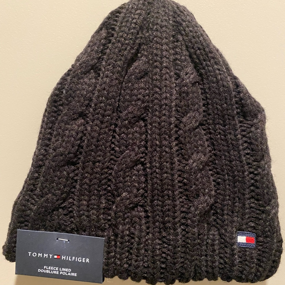 Black Fleece Lined Tommy Hilfiger Beanie